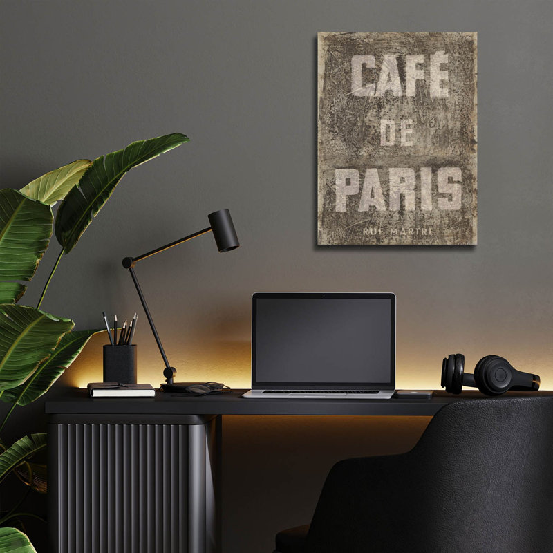 Art mural en verre acrylique Epic Art «Cafe De Paris» par Wild Apple, 12 po x 16 po
