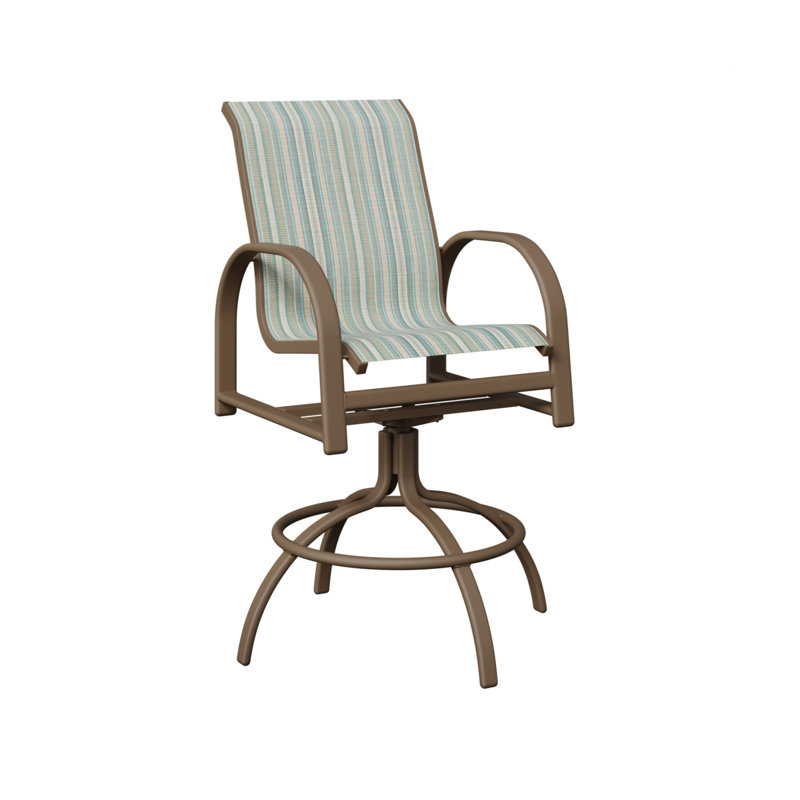 Chaise de bar pivotante en argile Cazares, Argile, Spa à rayures Windsor