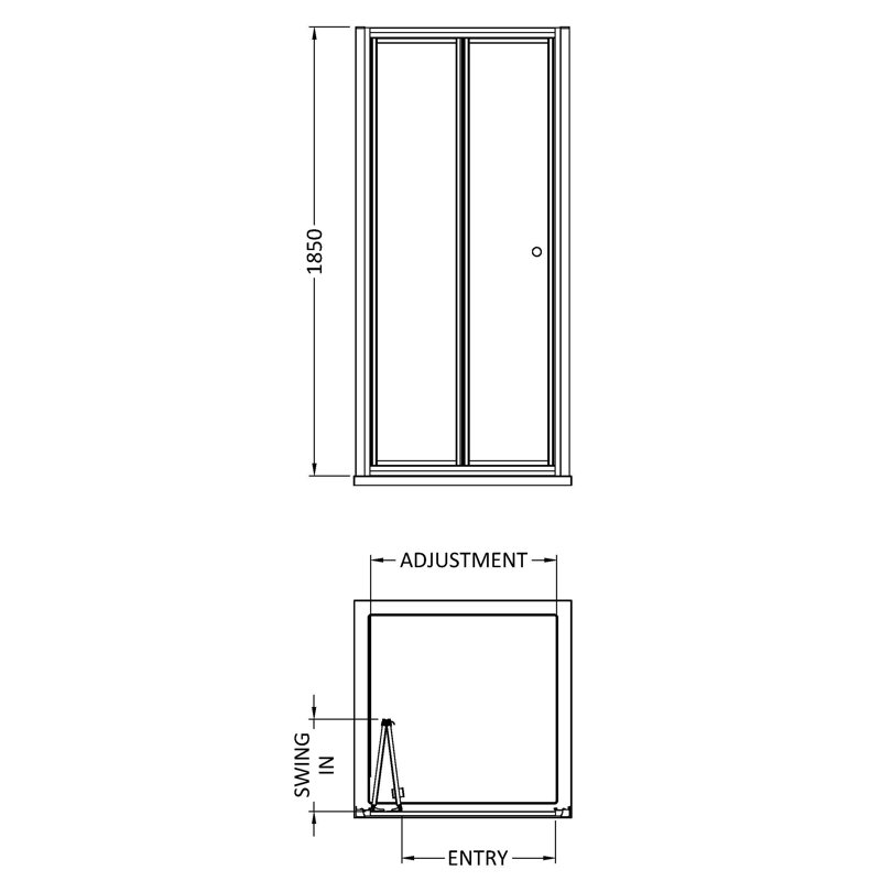 nuie Ella 800mm Chrome Shower Enclosure