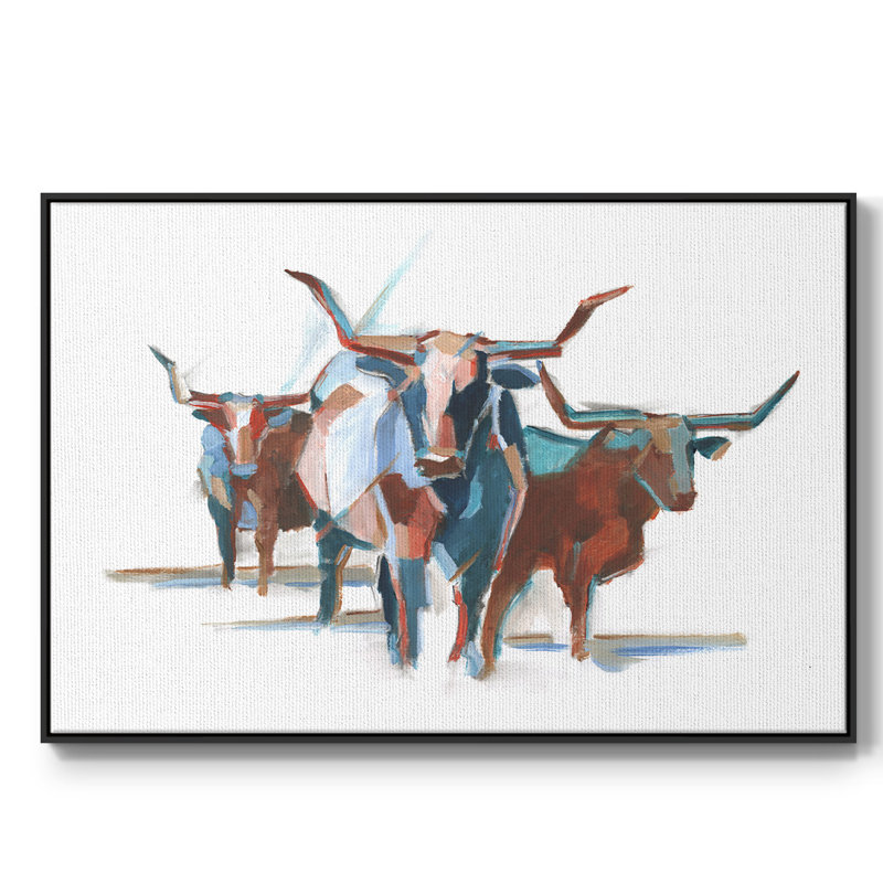 Longhorns modernes I, H 25 po x l 37 po x P 2 po, Noir