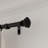 Adjustable Single Metal Curtain Rod Black for Ceiling/Wall Mounting-6649632
