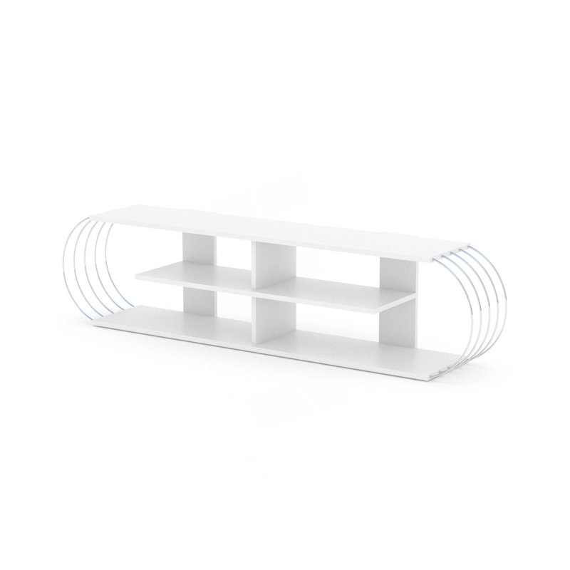 Meuble télé Mid Century Modern, Blanc