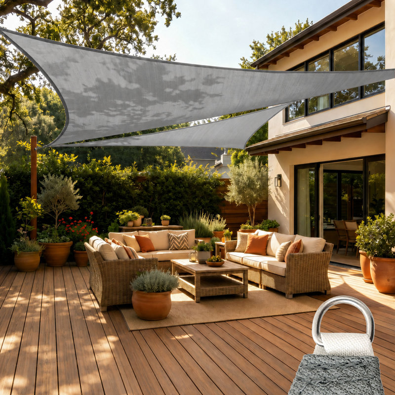 Voile d'ombrage 200 g Royal Shade Triangle, 14 pi x 14 pi x 14 pi, Tanné