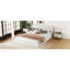 Grand lit plateforme tapissier, blanc