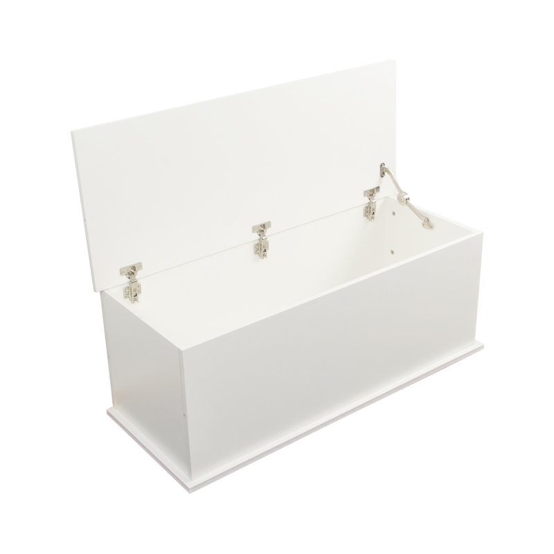 Coffre d'entrée avec coffre et rangement - Meuble de rangement en bois à plateau relevable blanc