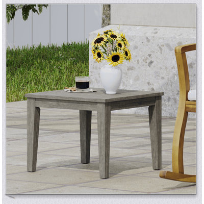 Durable Acacia Wood Side Table With Transitional Design For Outdoor Use And Space Efficiency