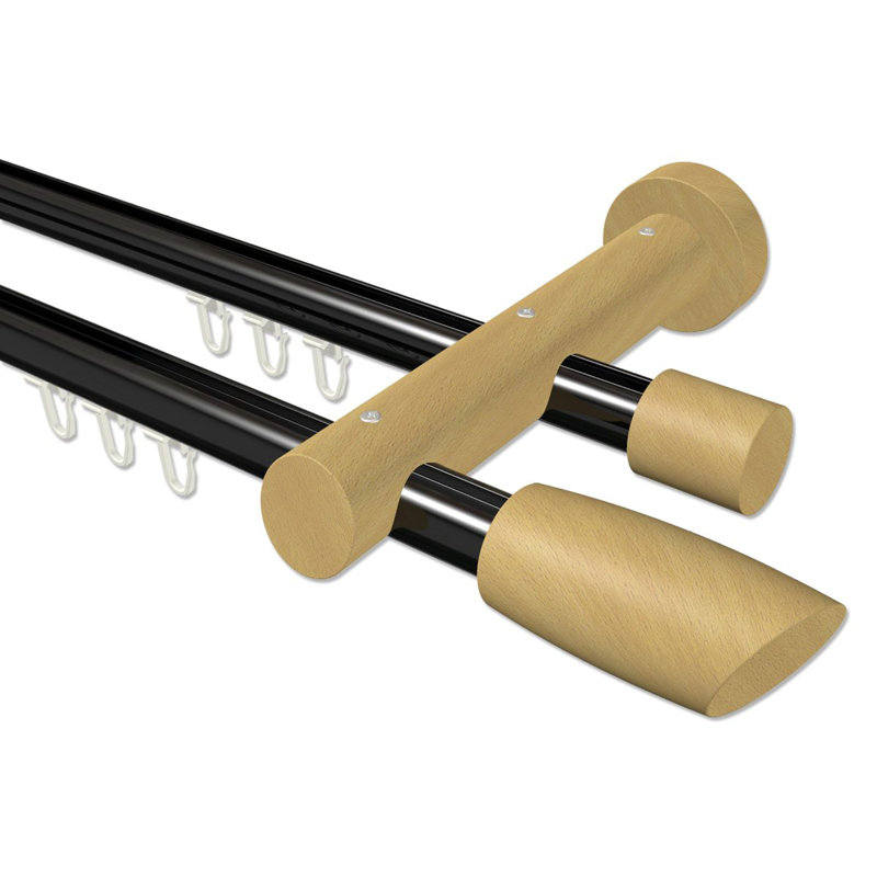 Boylston Adjustable 2cm Double Curtain Pole, 5cm H x 360cm W