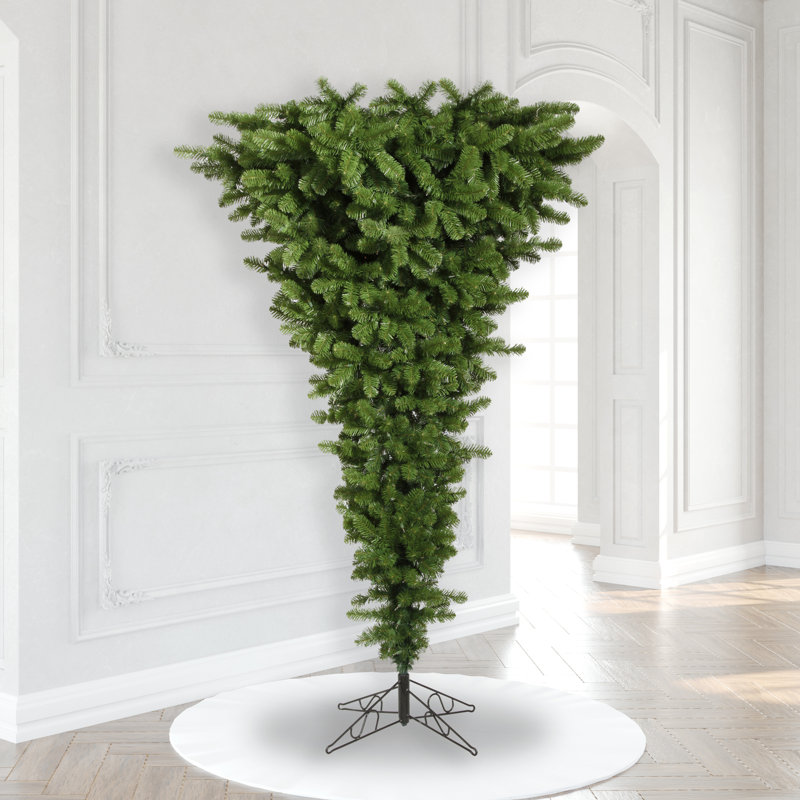 Arbre de Noël artificiel vert Unside Down, 7.5', Non pré-éclairé