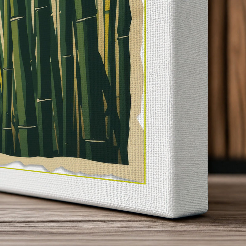 Bamboo Grove Light Japandi - Wrapped Canvas, 36x24 - 91.4 x 61.0 cm, White Border