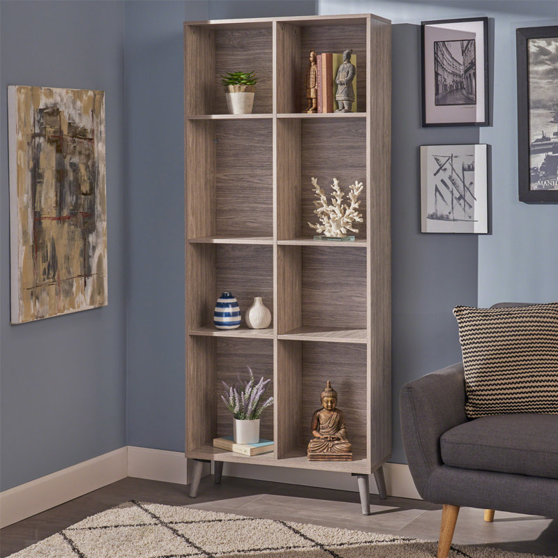 Bibliothèque à 4 niveaux en bois avec pieds durables, design moderne pour un rangement organisé et élégant dans n'importe quelle pièce