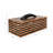 Brick-Pattern Decorative Box with Lid for Home Decor - Wooden Storage or Keepsake Organizer with Curved Handle for Bedroom Accent - 17", Black & Brown