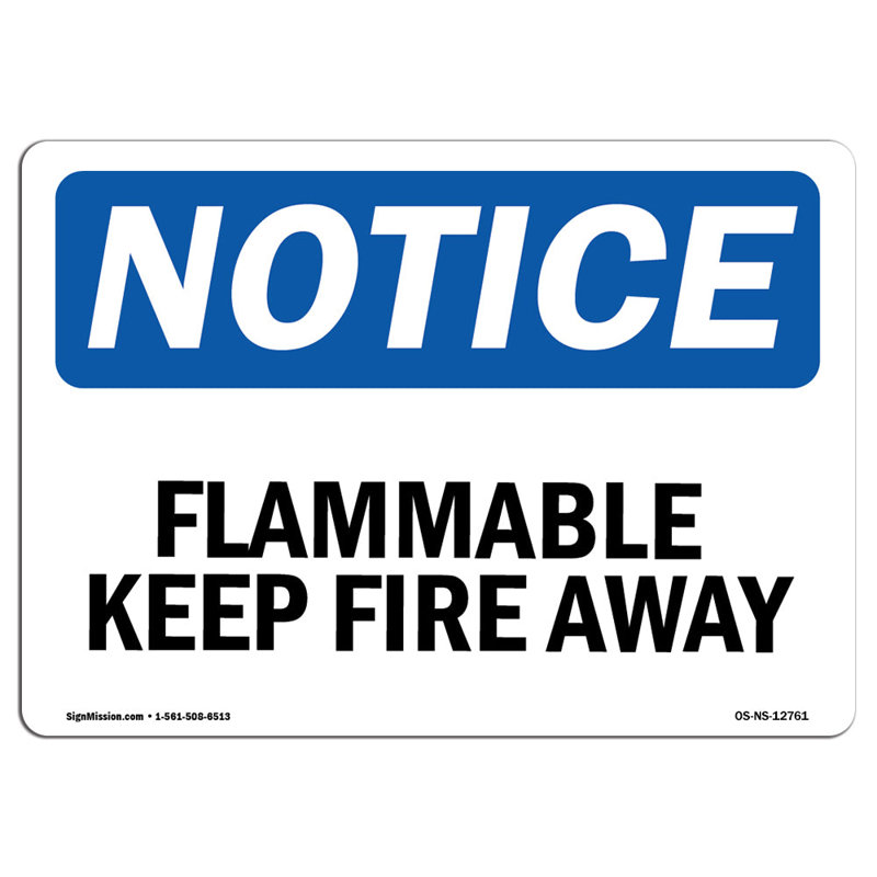 Panneau «Flammable Keep Fire Away», H 18 po x l 24 po x P 0,1 po