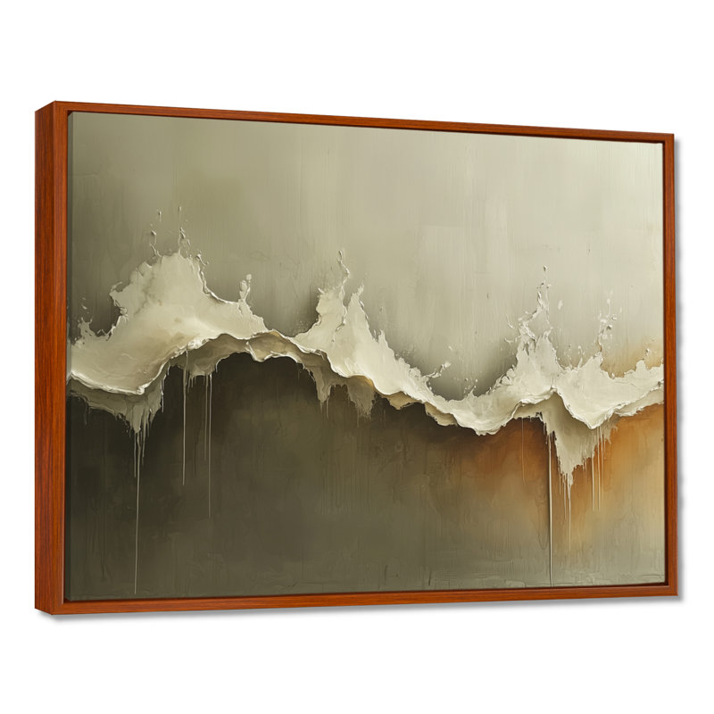 Cullompt - Abstract Wall Art, 34" H x 44" W, Brown, Floater Framed Print