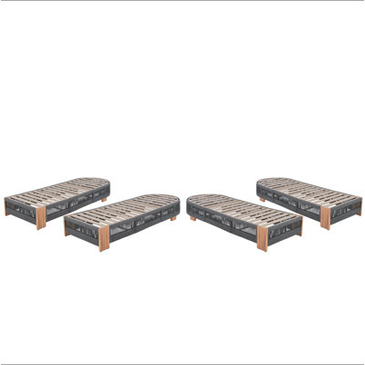 Chaise longue d'extérieur réglable en bois d'acacia - non rembourrée pour le jardin de la piscine