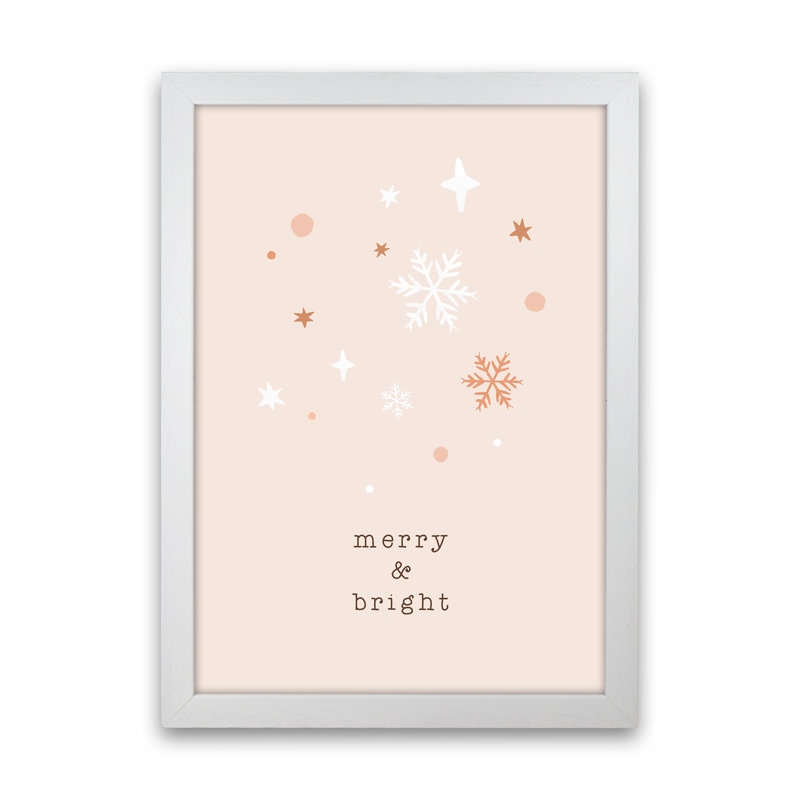 Merry & Bright - Print, White Framed, 34cm H x 25cm W x 3cm D
