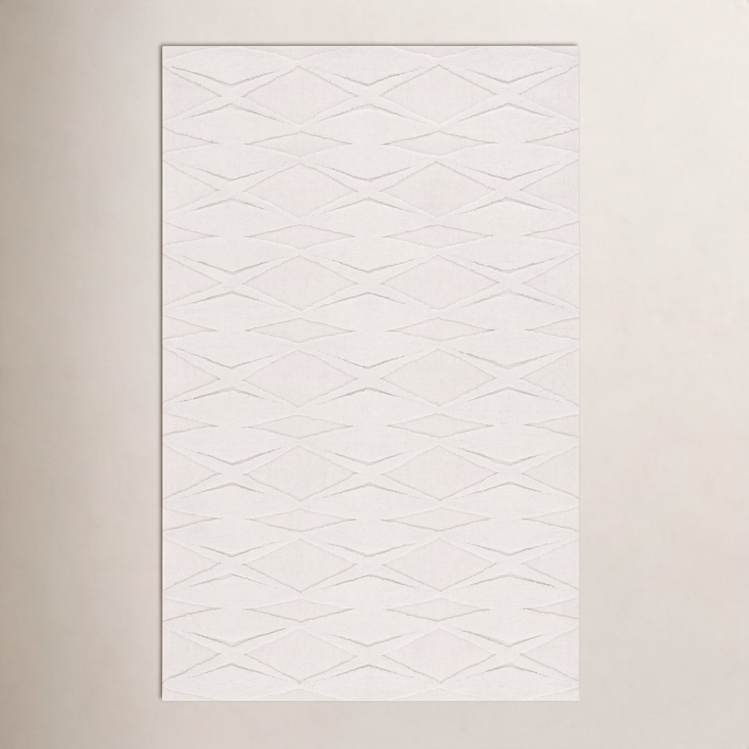 Elphia Ivory Hand-Tufted Wool Rug, Rectangle 3' x 5'