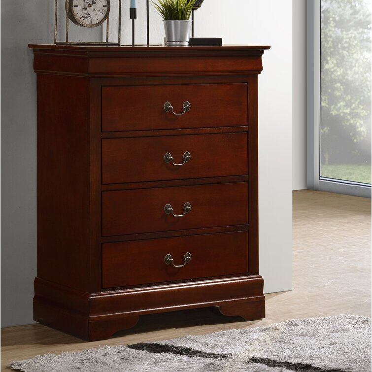 Louis Phillipe 3 Drawer Nightstand (Cherry) by Glory