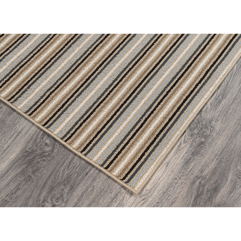 Tapis de couloir en polypropylène brun clair / jaune touffeté à la machine Penellope, Tapis de couloir 2 pi x 5 pi