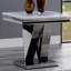Table de bout moderne 1Pc avec motif, faux marbre 18 mm sur le dessus, piédestal en acier inoxydable de style V et base rectangulaire en forme de biseau