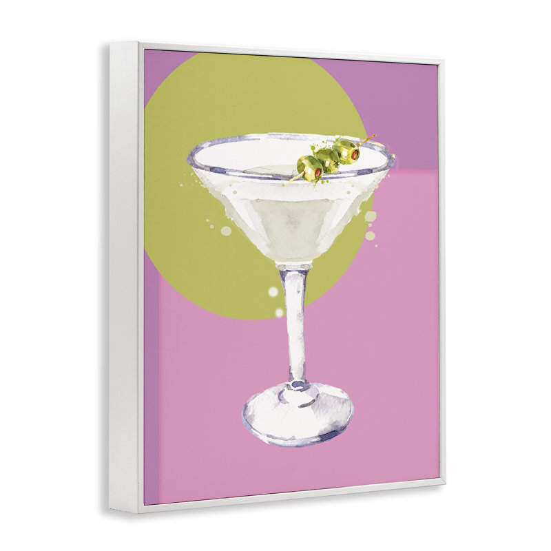 «Olive Martini», estampe numérique par Susan Jill, Estampe numérique encadrée blanc bord de mer, H 14 po x l 11 po