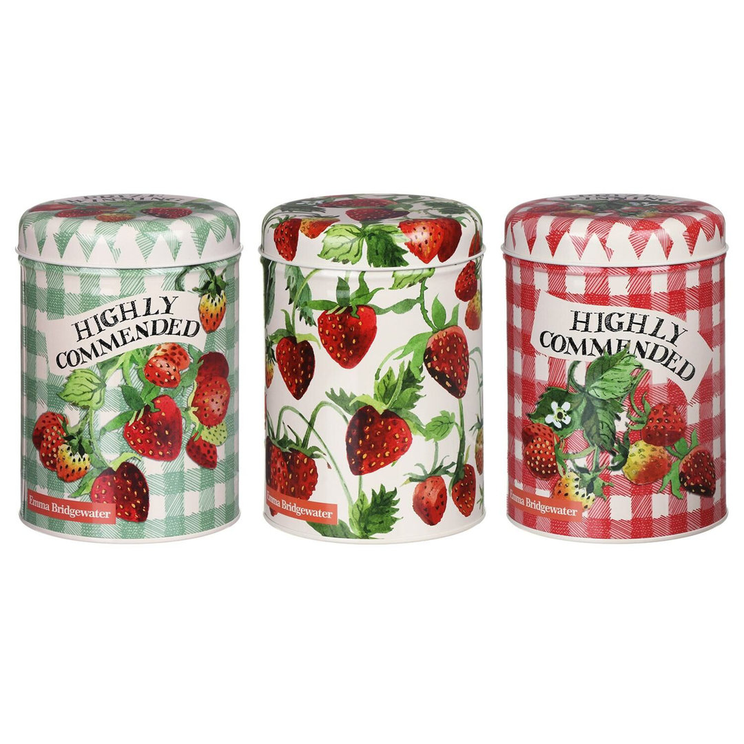 Emma Bridgewater - Strawberries 3 Piece Coffee, Tea, & Sugar Jar Set