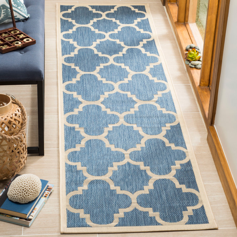 Portishead Looped Blue/Beige Area Indoor/Outdoor Rug