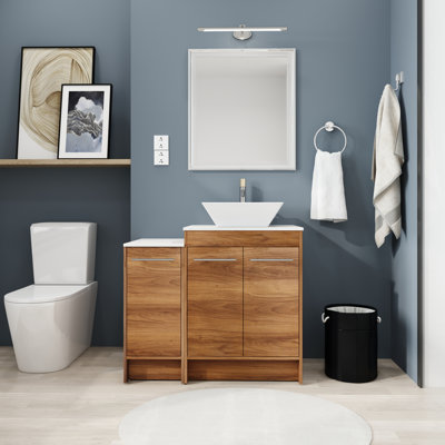 Meuble-lavabo sur pied simple 36 po avec comptoir en céramique 36 po