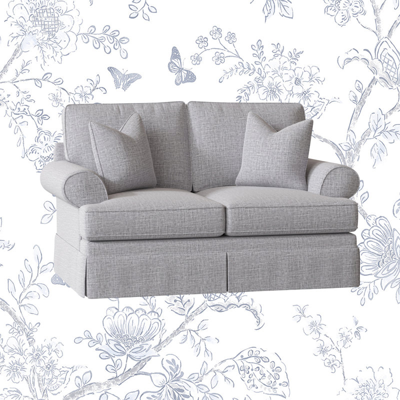 Atterbury 68" Flared Arm Loveseat, Zuma Natural Textured Linen