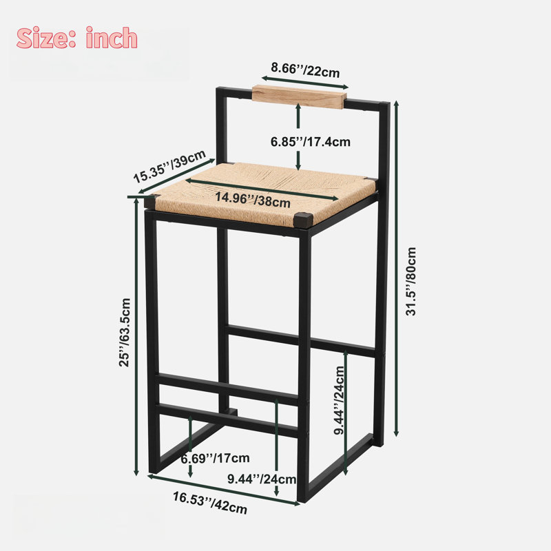 Vanwagoner Of 2 With Backrest And Footrest, Metal Frame
