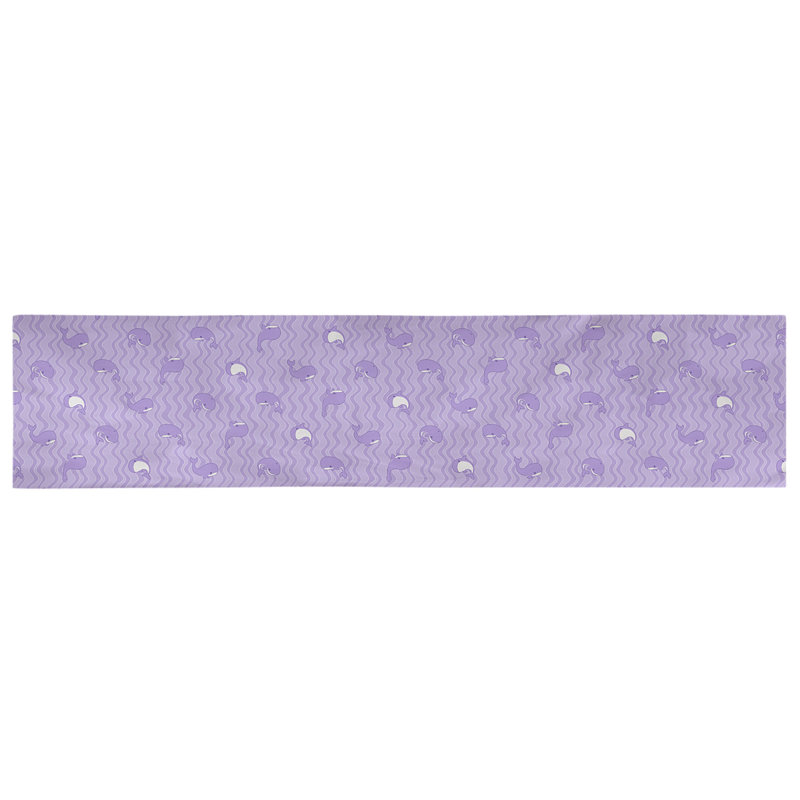 Chemin de table baleines Avicia, 90 po x 16 po, Mauve, Polyester