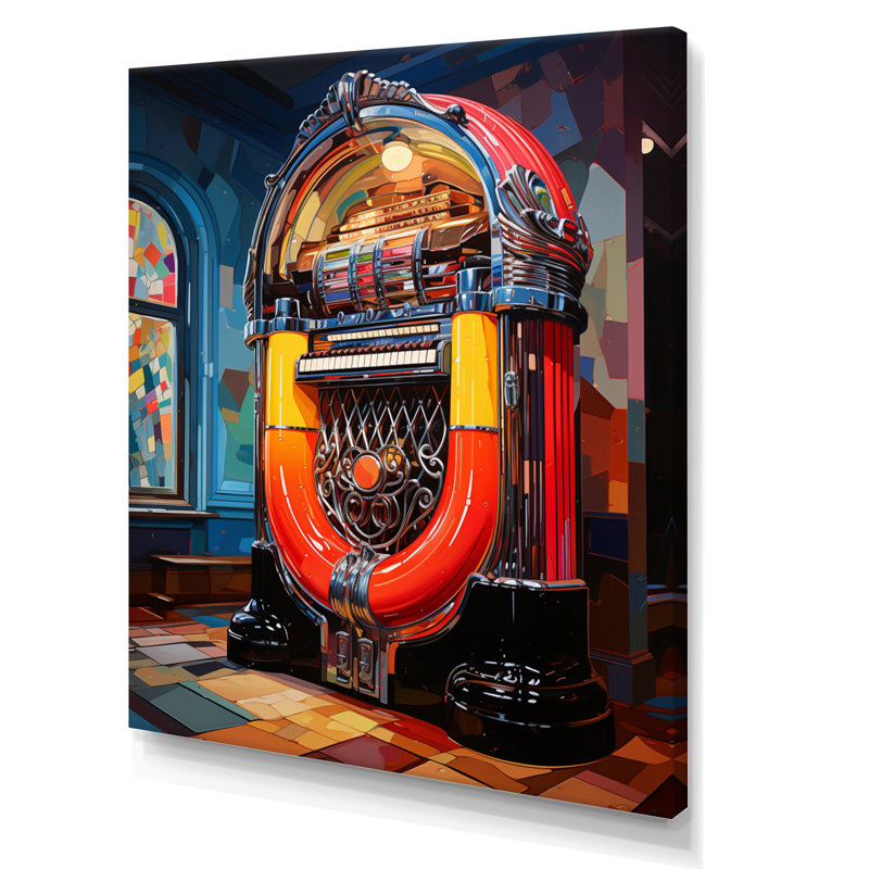 Impression sur toile Jukeboxes Nostalgic Melody I - Divertissement, Toile tendue, H 32 po x l 16 po x P 1 po