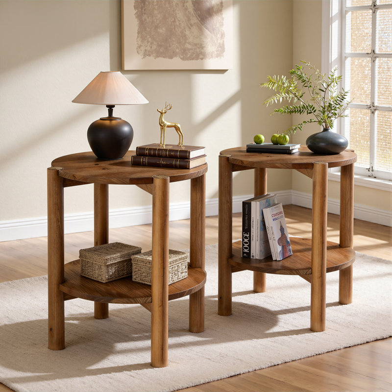 Solid Wood Side Table Set