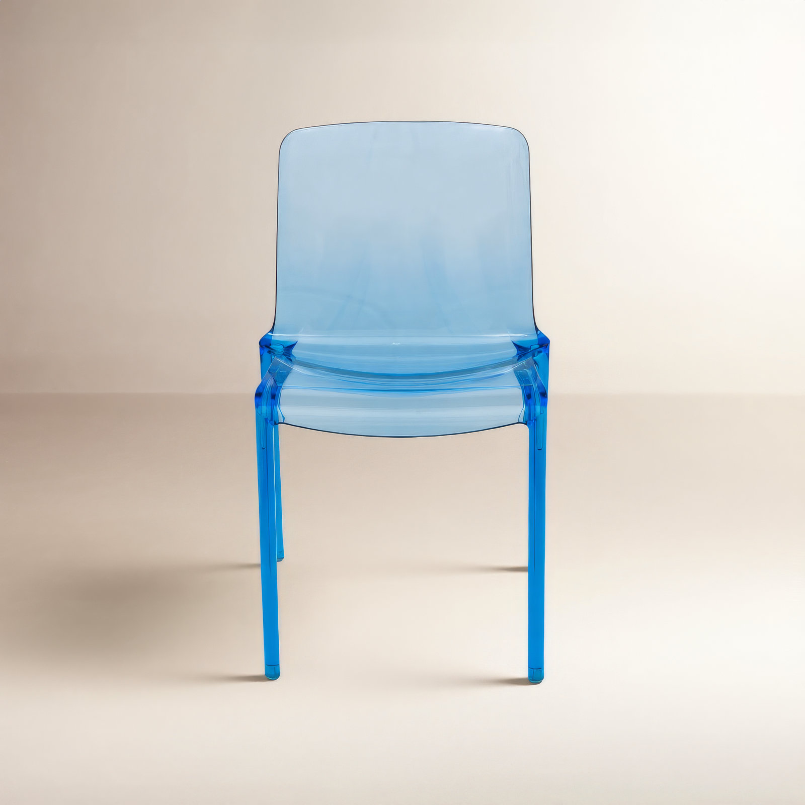 Lade Transparent Plastic Stackable Dining Chair with Waterfall Edge Seat – Lightweight Versatile Accent & Kitchen Side Chair, No Assembly Required