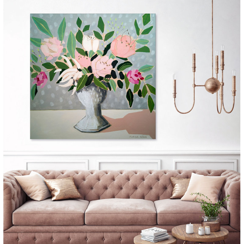 «Spring Florals 1» par Marisa Anon, reproduction d'art sur toile tendue, H 72 po x l 72 po x P 1,5 po