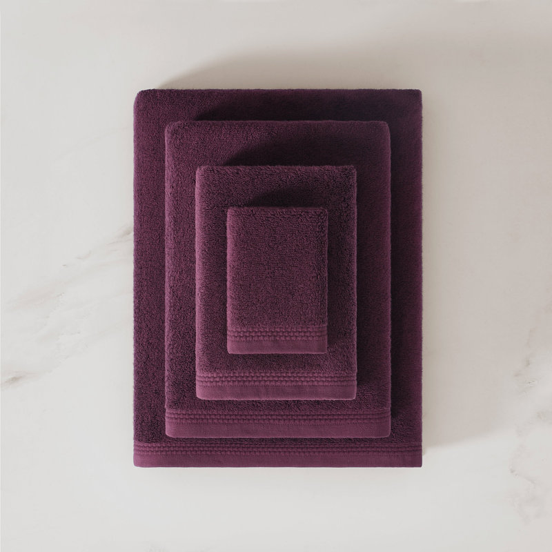 Egyptian Cotton Soft Border Towels, Washcloth, Mulberry