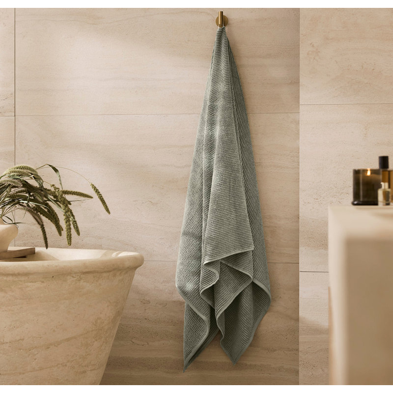 Turkish Ribbed Ribbed Bath Sheet, Sageleaf