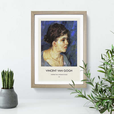 Woman in Blue Print by Vincent Van Gogh - Picture Frame Painting