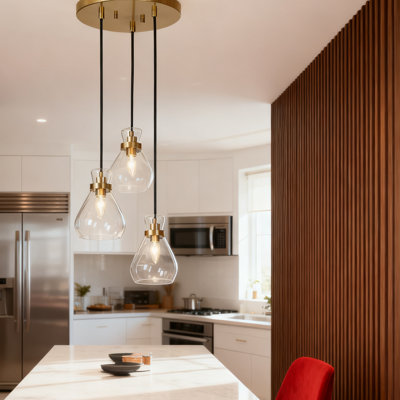 Mini-lustre rond moderne à 3 lumières pour îlot de cuisine Modern