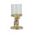 7.9X4 Gold Rabbit Pillar Candle Holder With Clear Glass Hurricane Shade