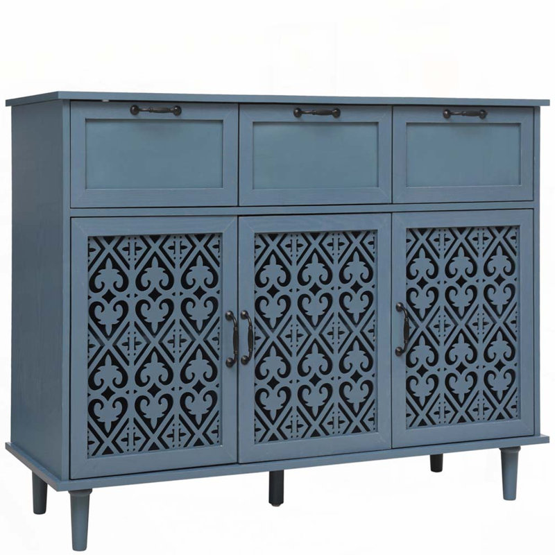 Armoire 3 tiroirs 3 portes, Bleu