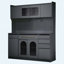 Buffet autoportant de 63 po avec huche - armoire à café avec 6 tiroirs, 5 tablettes réglables, panneau perforé, porte-serviettes et prise de courant intégrée-1376765702