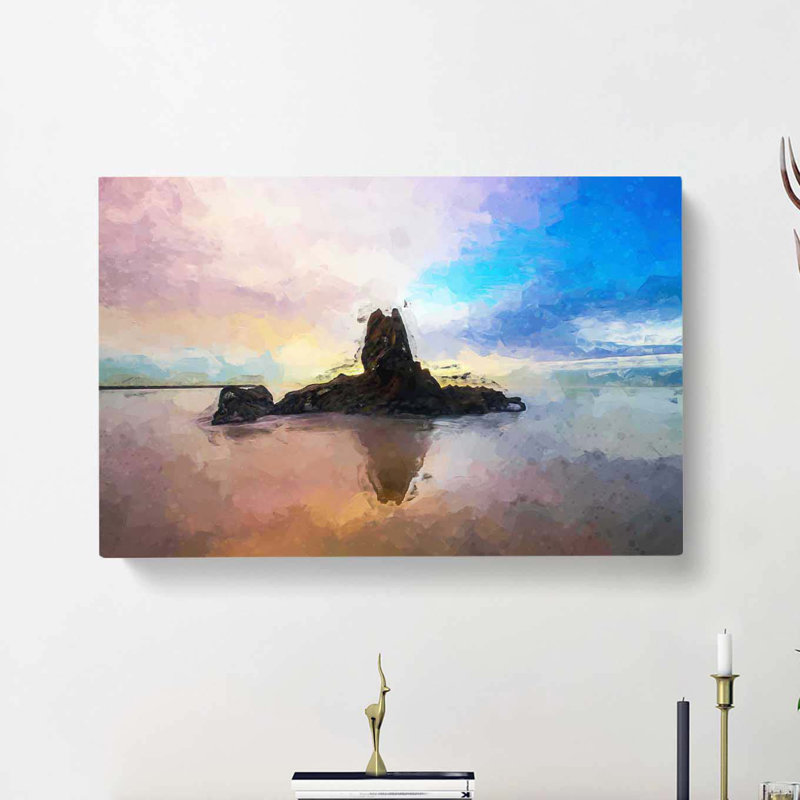 Newport Beach Reflection In In Abstract - Wrapped Canvas Painting, 50cm H x 76cm W x 3cm D
