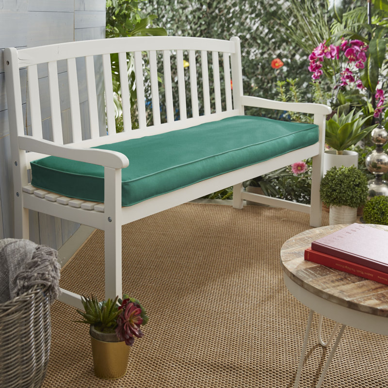 Sunbrella Outdoor 2'' Bench Seat Cushion, 44" W  x 19" D, Persian Green Sunbrella®