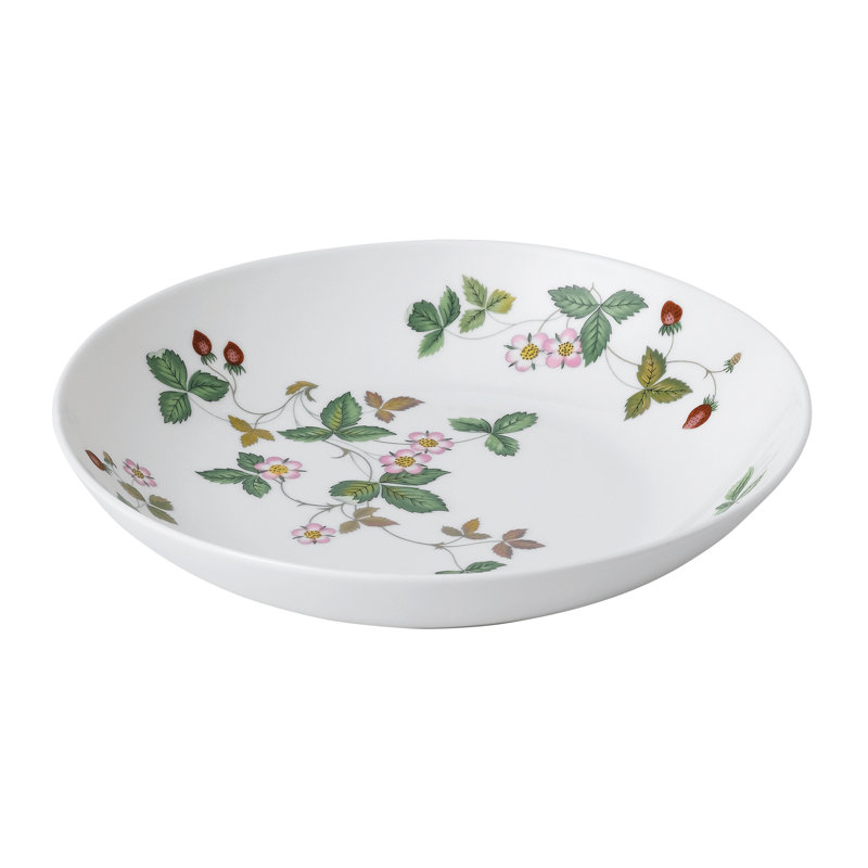 Wild Strawberry Floral Ceramic Round Serving Bowl