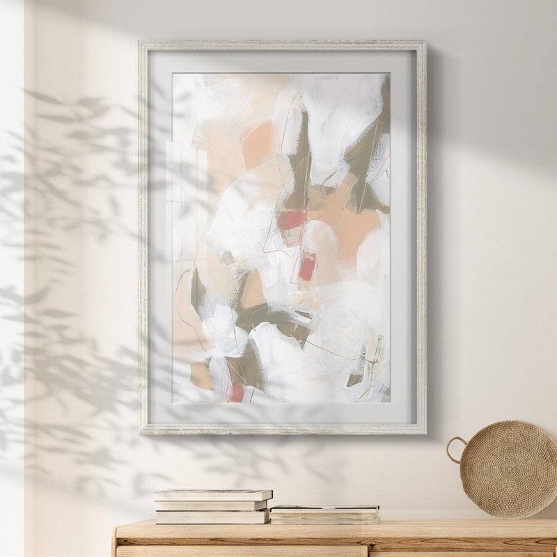«Sand Story I», reproduction encadrée, H 19,5 po x l 16,5 po, Blanc