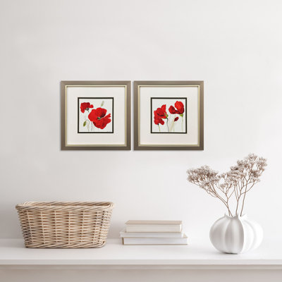 " Red Poppy " 2 - Pieces