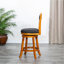 Tabouret pivotant à dossier en X de 30 po de hauteur bar, finition naturelle, siège en tissu gris anthracite-1069752432-1069752438