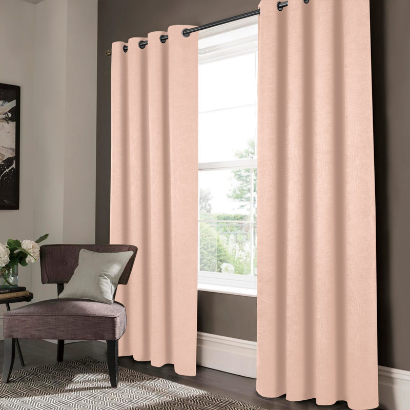 Paire de rideaux occultant avec œillets Lynx, L 52 po x L 84 po, Rose