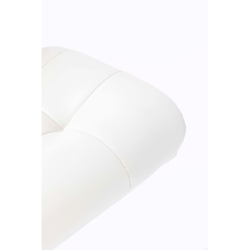 Ensemble de 2 tabourets de bar touffeté à oreilles à hauteur réglable et pivotant pour Kichen Island, blanc