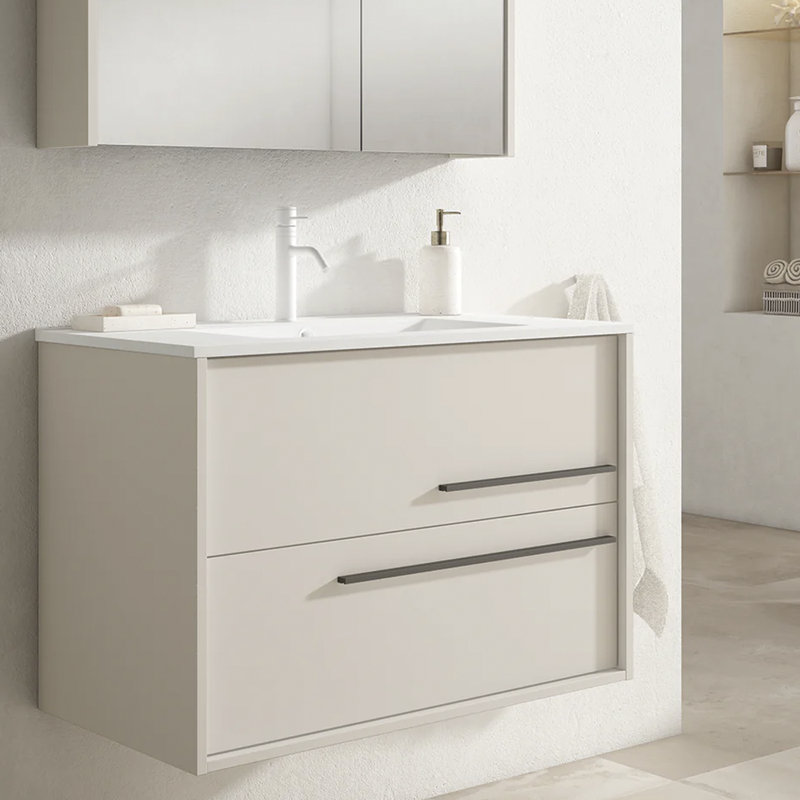 Bathroom Vanity Cabinet AQUA Collection by DAX, Beige/Silver, 24" W